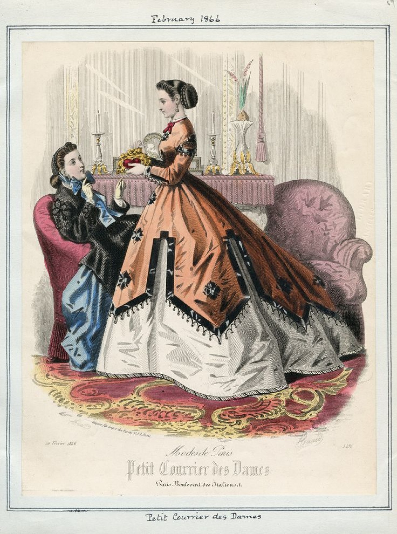 Late Hoop Era Fashion Plates Peterson's Magazine 1866-1870