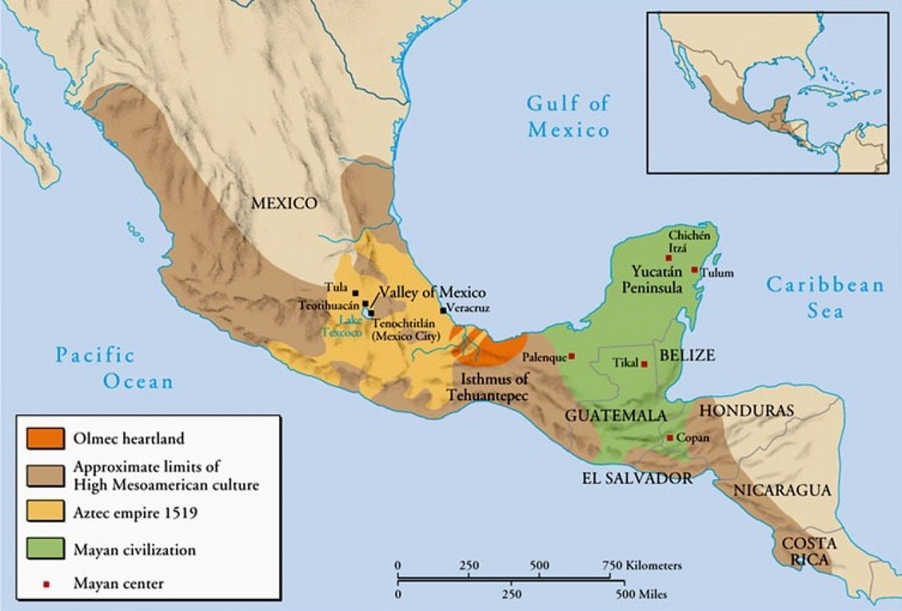 Contemporary Map Of Mesoamerica